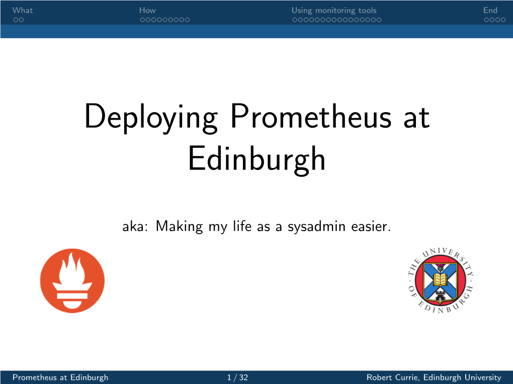 Prometheus at Edinburgh