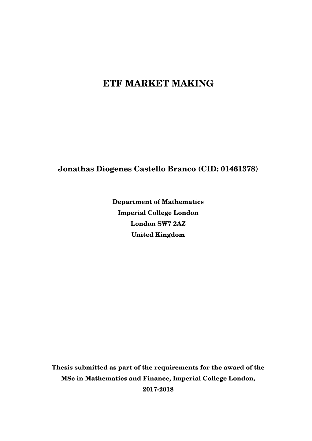 Etf Market Making