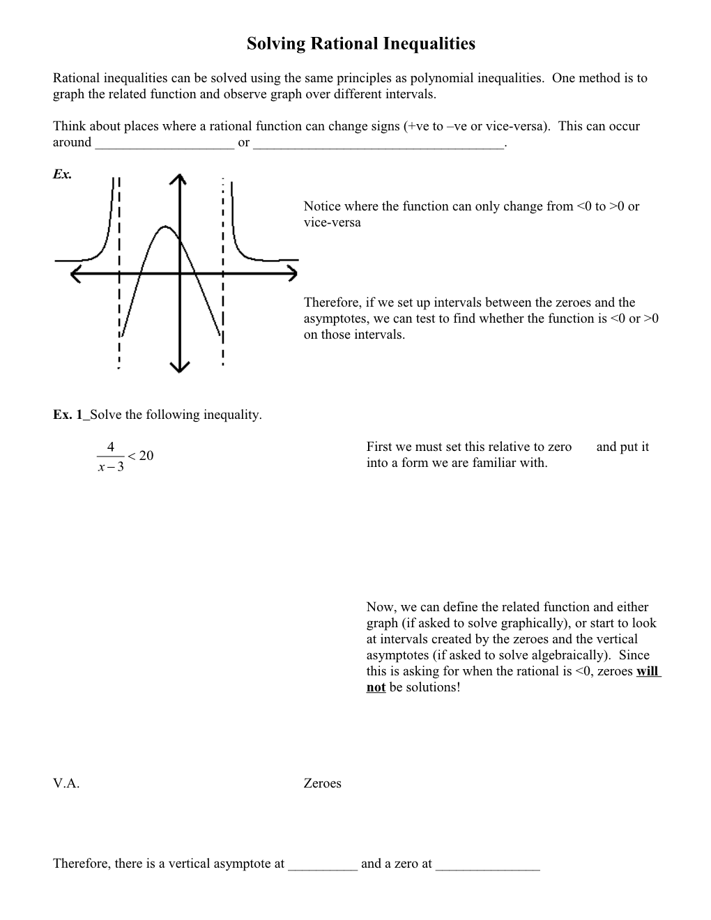 Solving Rational Inequalities