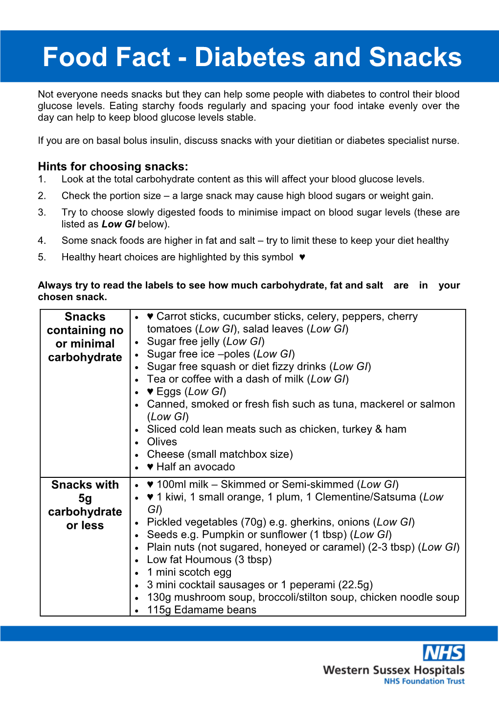 Diabetes and Snacks