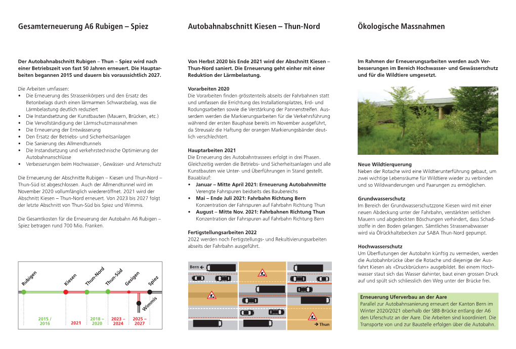 Gesamterneuerung A6 Rubigen – Spiez Autobahnabschnitt Kiesen – Thun-Nord Ökologische Massnahmen