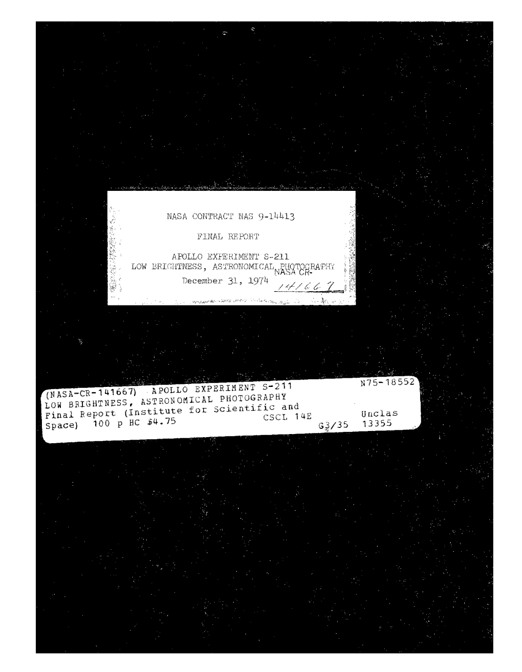 Nasa Contract Nas 9-14413 Final Report Apollo