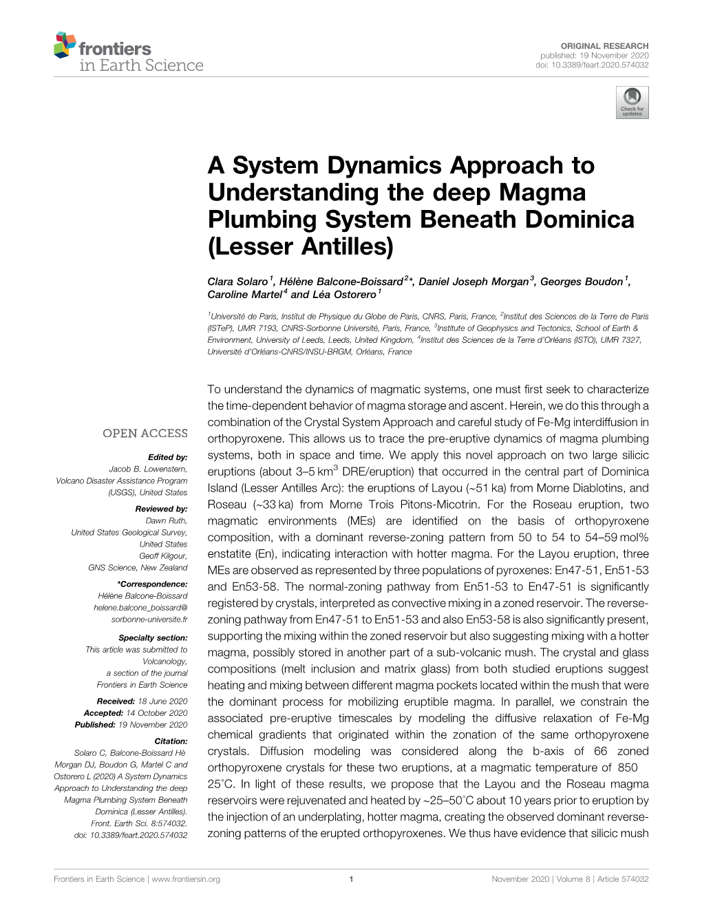 A System Dynamics Approach to Understanding the Deep Magma Plumbing System Beneath Dominica (Lesser Antilles)