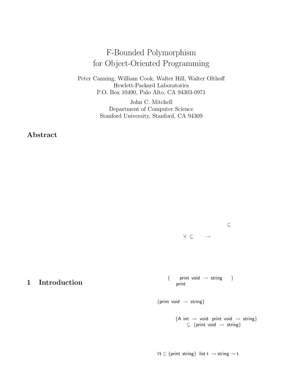 F-Bounded Polymorphism for Object-Oriented Programming