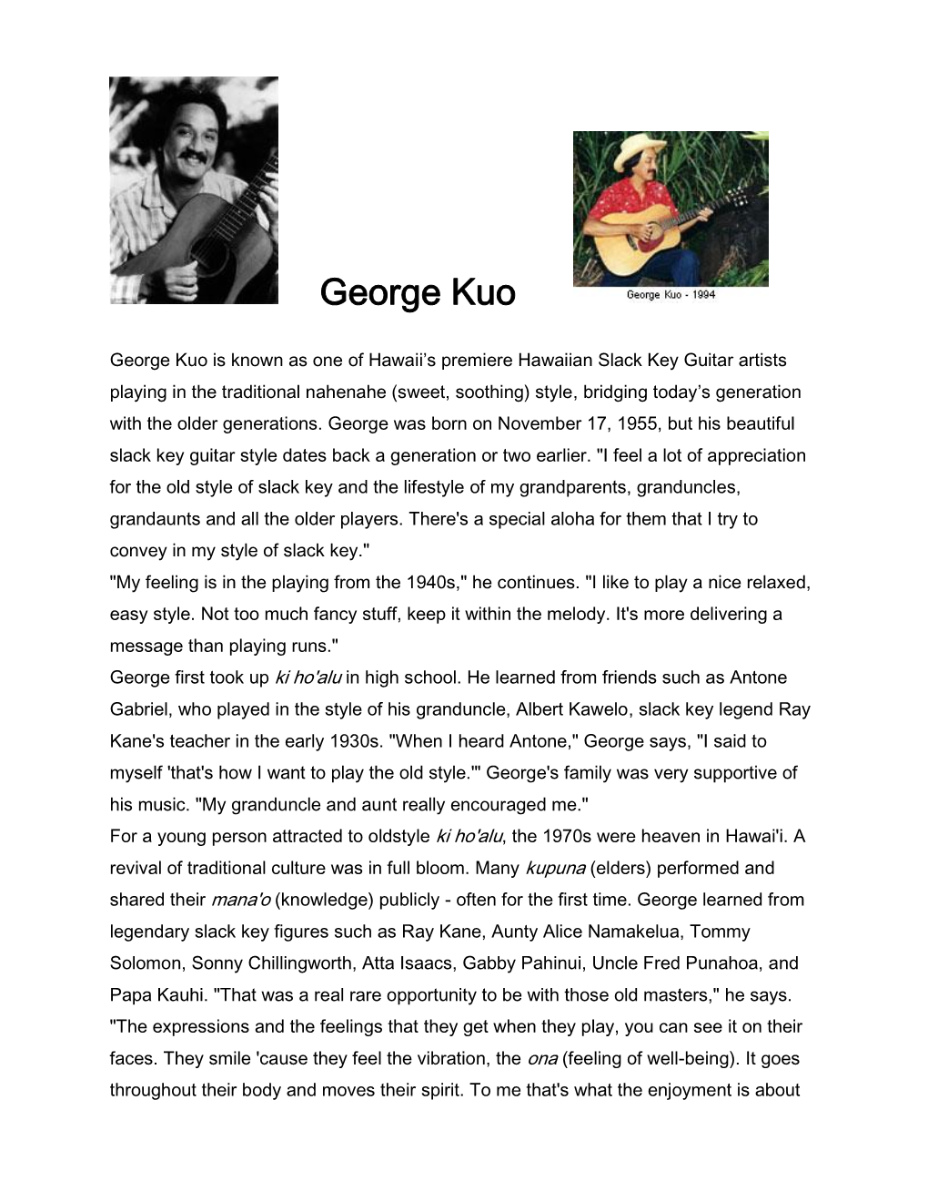 George Kuo Bio in PDF Format HERE