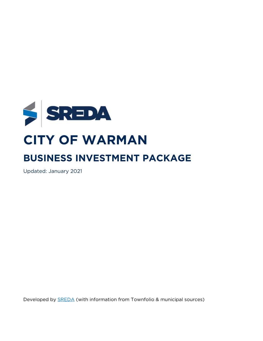 CITY of WARMAN BUSINESS INVESTMENT PACKAGE Updated: January 2021