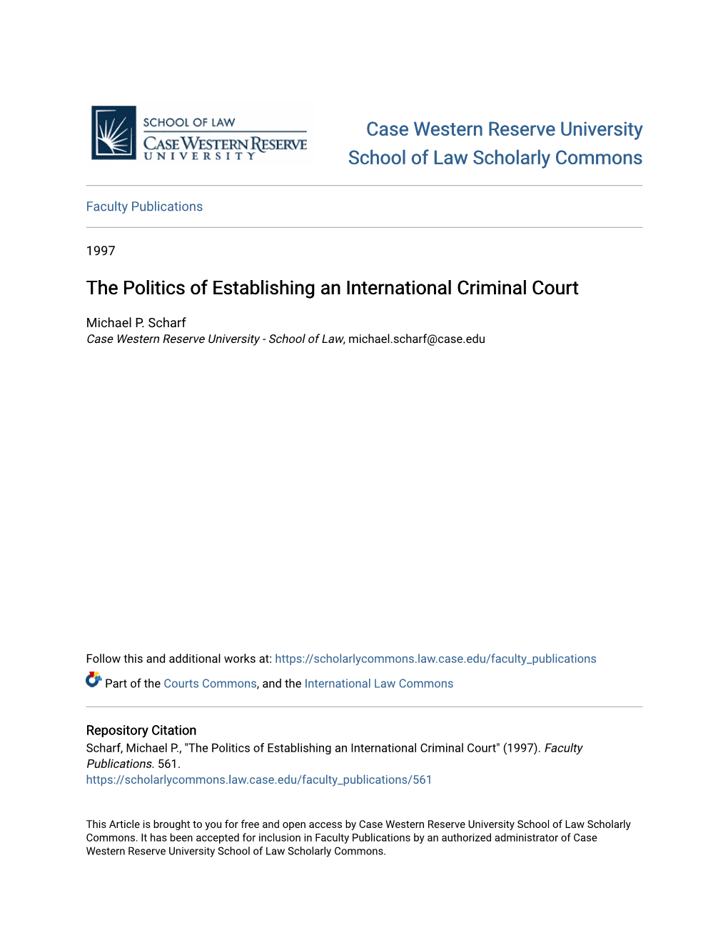 The Politics of Establishing an International Criminal Court