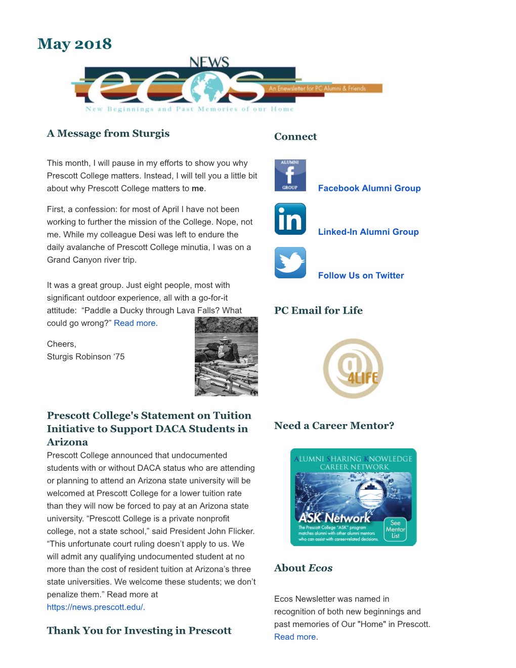 Ecos Alumni Newsletter