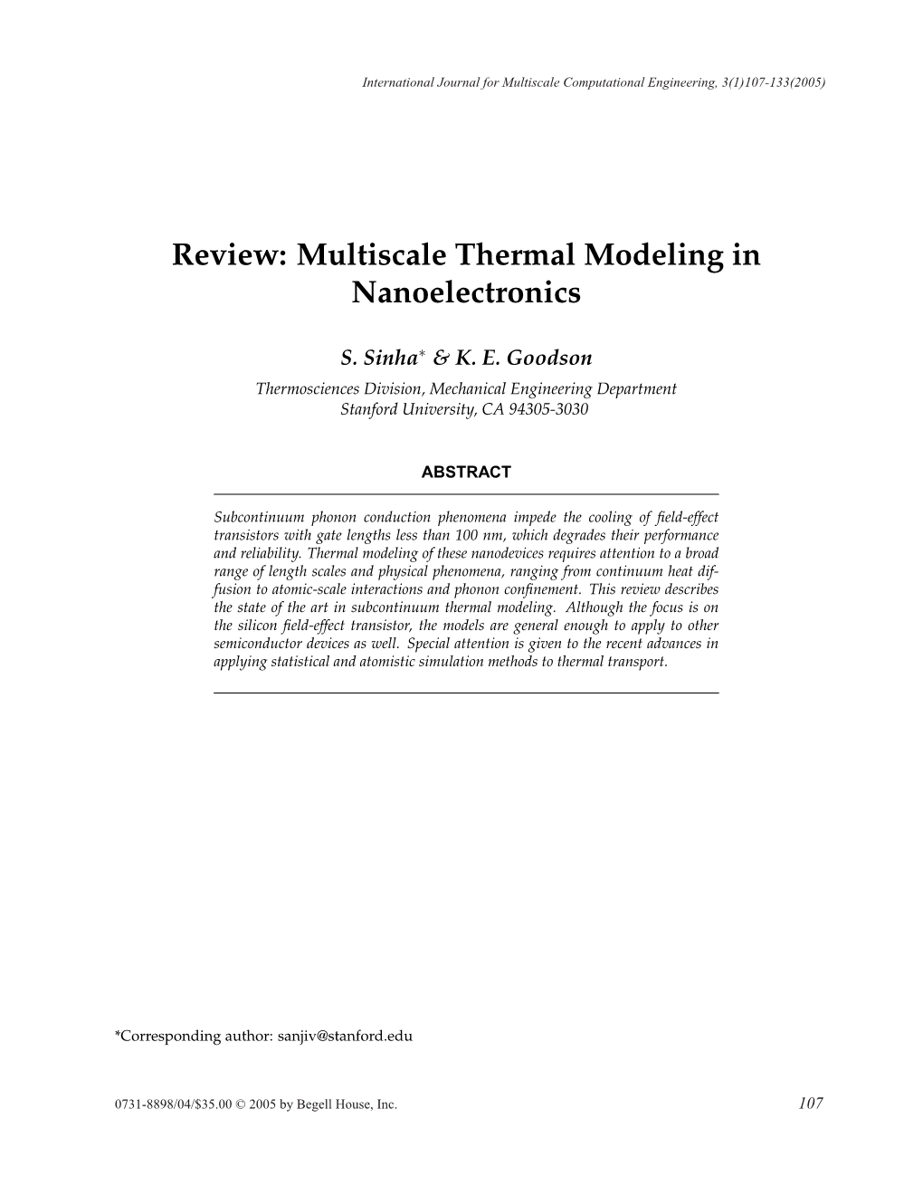 Multiscale Thermal Modeling in Nanoelectronics