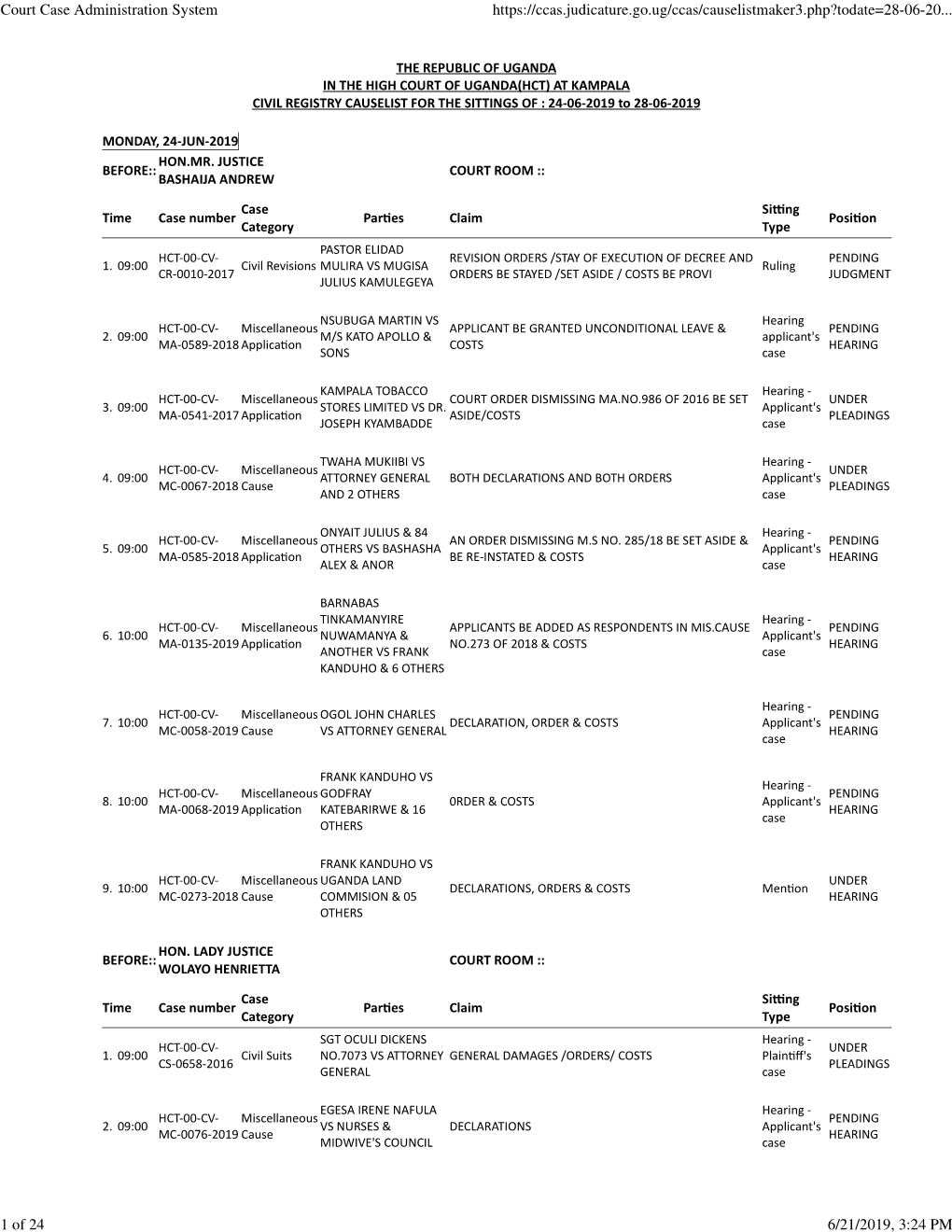 Court Case Administration System