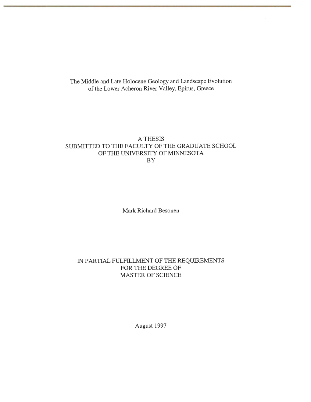 The Middle and Late Holocene Geology and Landscape Evolution of the Lower Acheron River Valley, Epirus, Greece