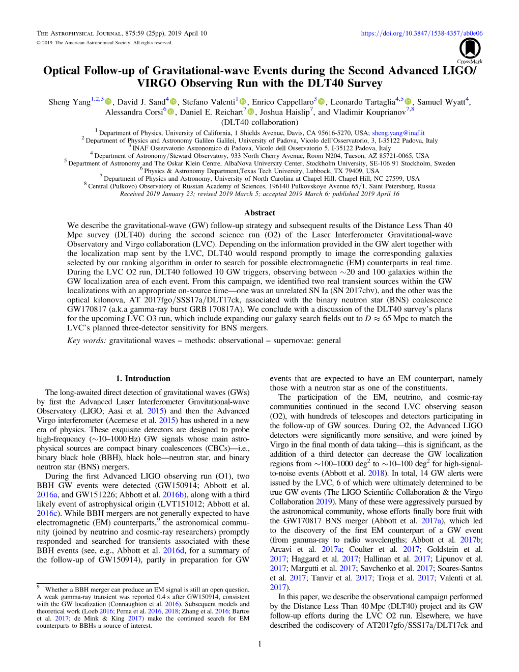 Optical Follow-Up of Gravitational-Wave Events During the Second Advanced LIGO/ VIRGO Observing Run with the DLT40 Survey