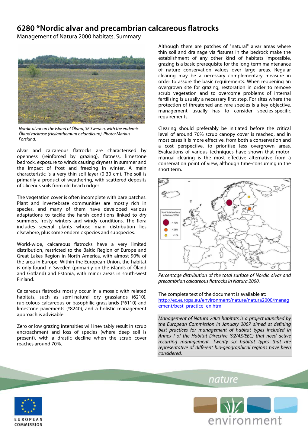 6280 Nordic Alvar and Precambrian Calcareous Flatrocks Summary