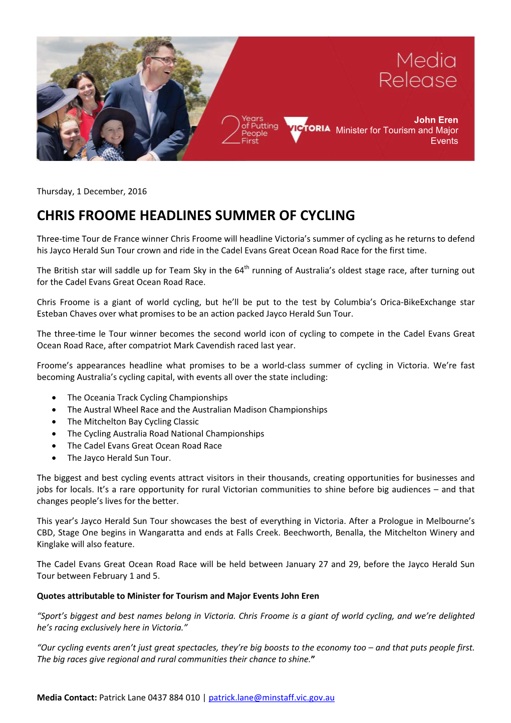 Chris Froome Headlines Summer of Cycling