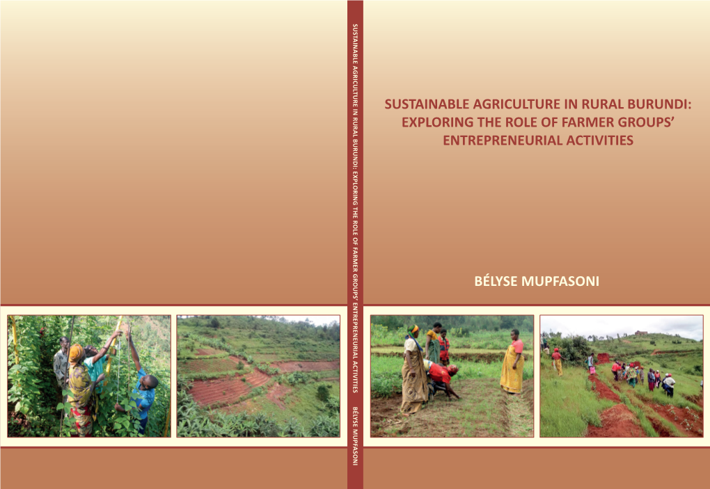 Sustainable Agriculture in Rural Burundi: Exploring the Role of Farmer Groups’ Entrepreneurial Activities