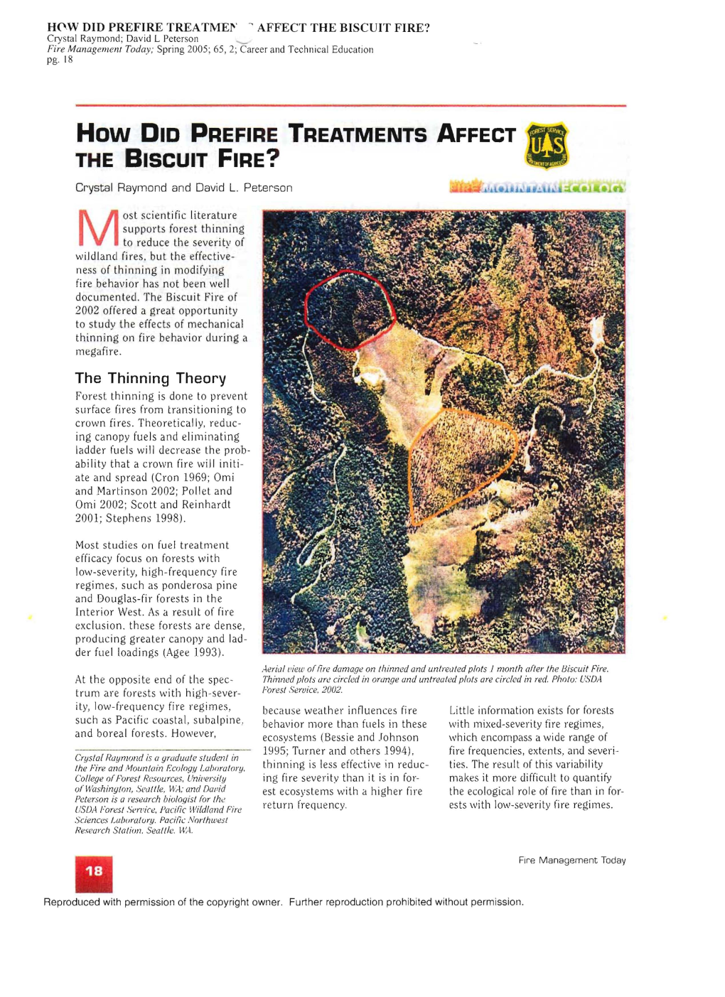 How DID PREFIRE TREATMENTS AFFECT the BISCUIT FIRE?