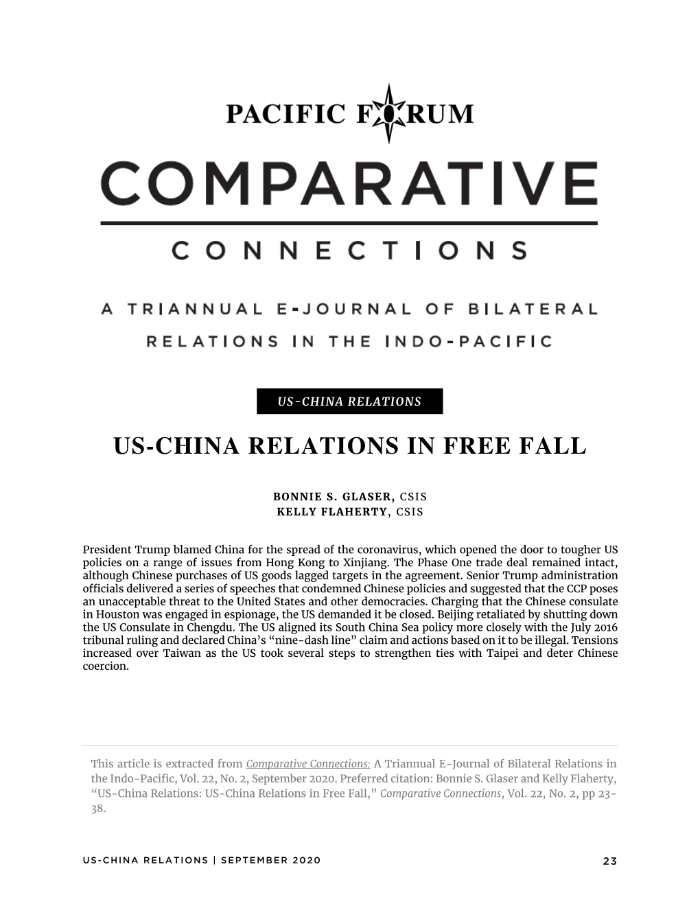 Us-China Relations in Free Fall