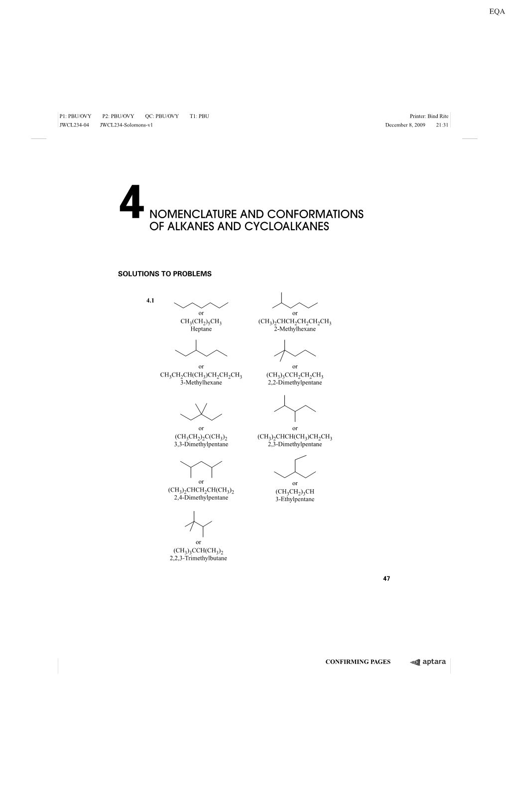 4Nomenclature and Conformations of Alkanes