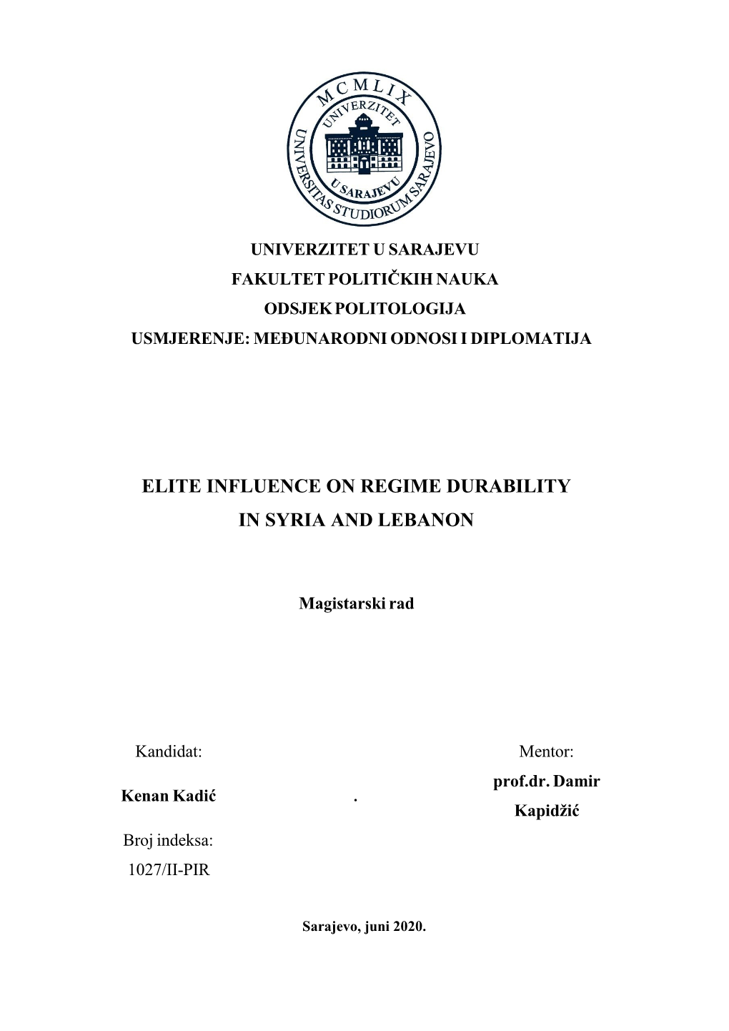 Elite Influence on Regime Durability in Syria and Lebanon