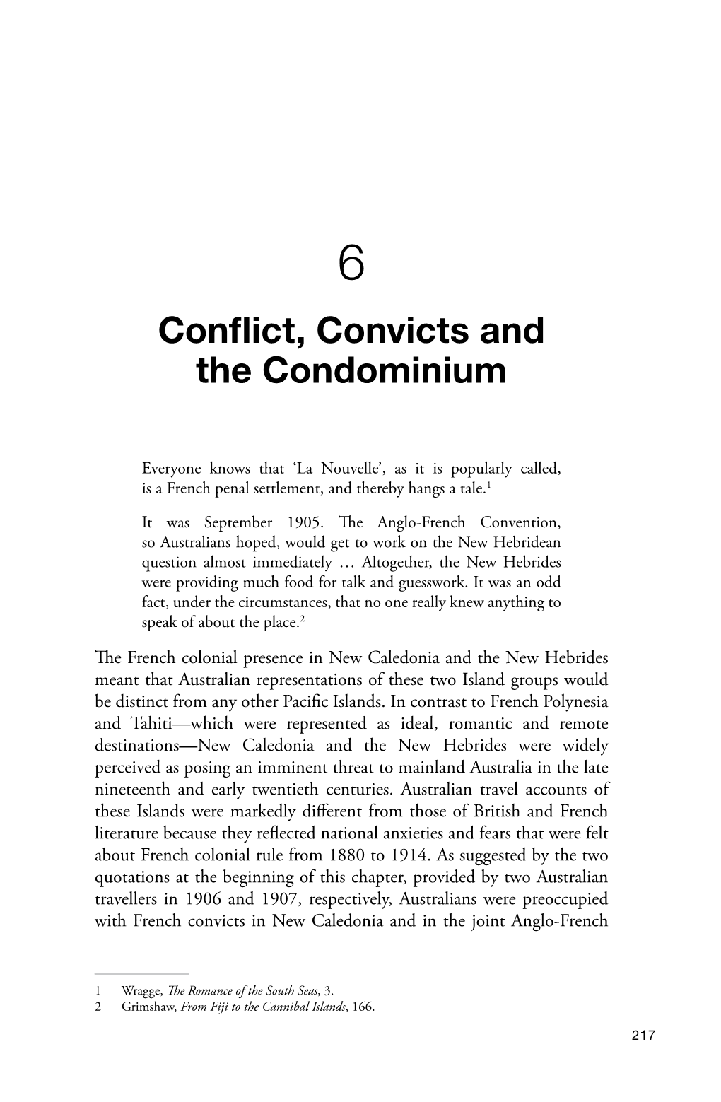 6. Conflict, Convicts and the Condominium