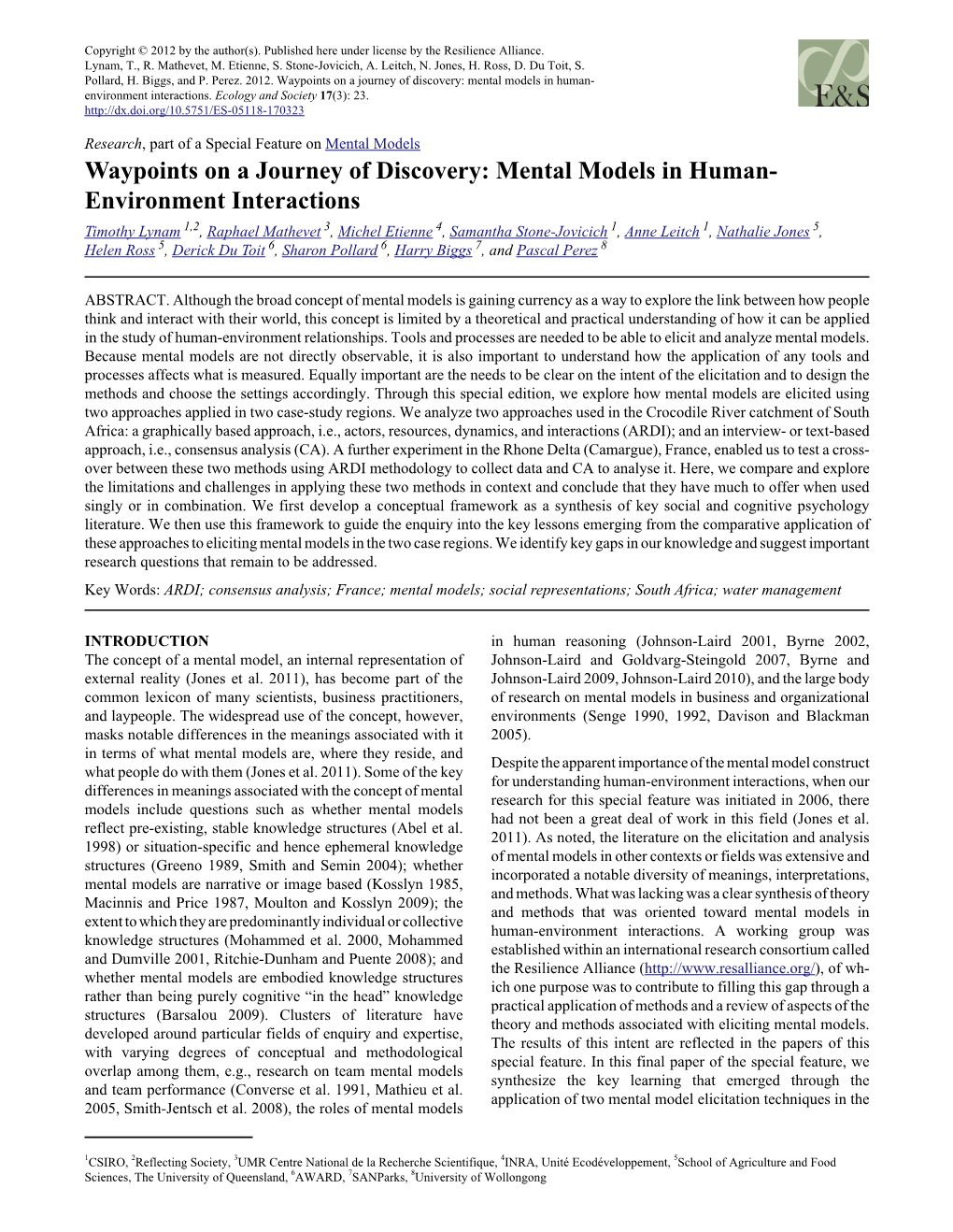 Mental Models in Human-Environment