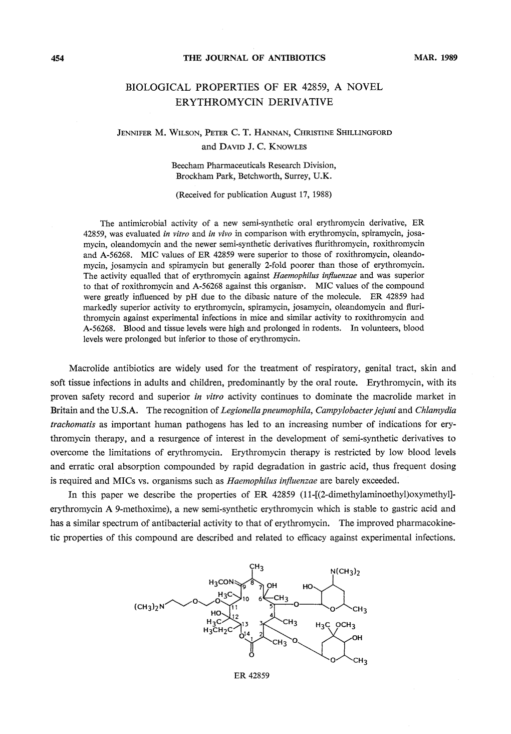 Has a Similar Spectrum of Antibacterial Activity to That of Erythromycin