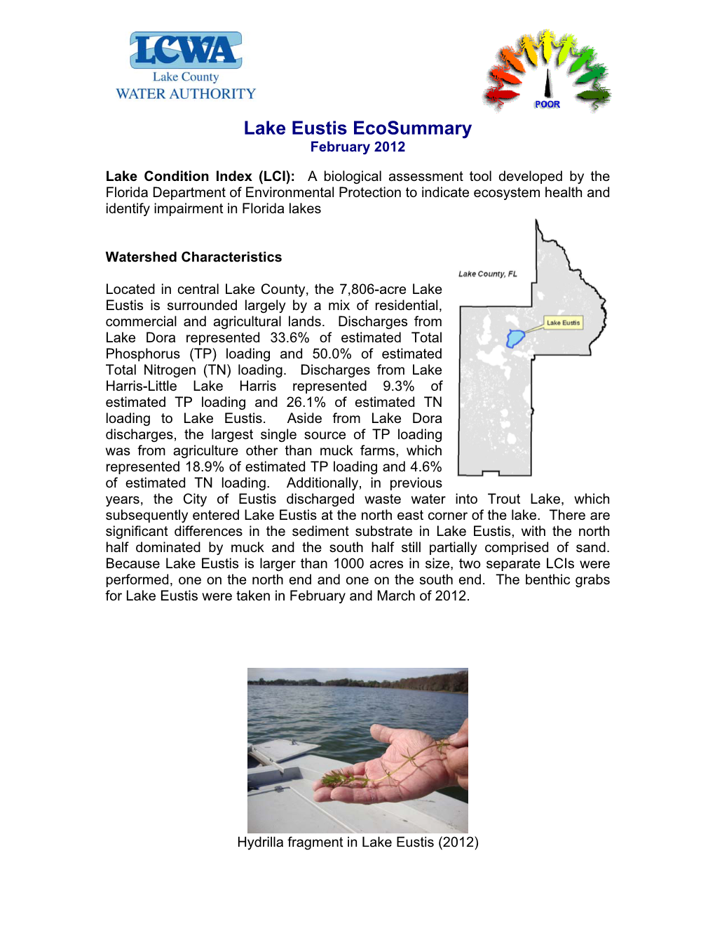 Lake Eustis Ecosummary February 2012