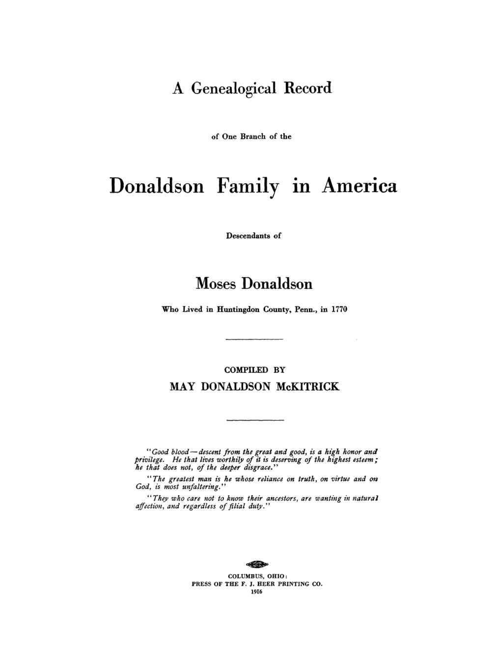 Donaldson Family Ill America
