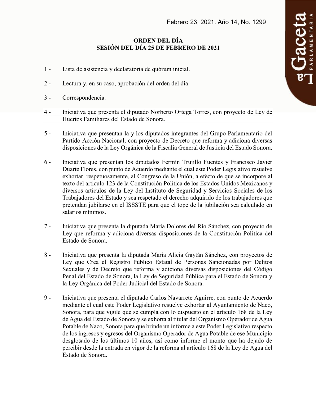 Lista De Asistencia Y Declaratoria De Quórum Inicial