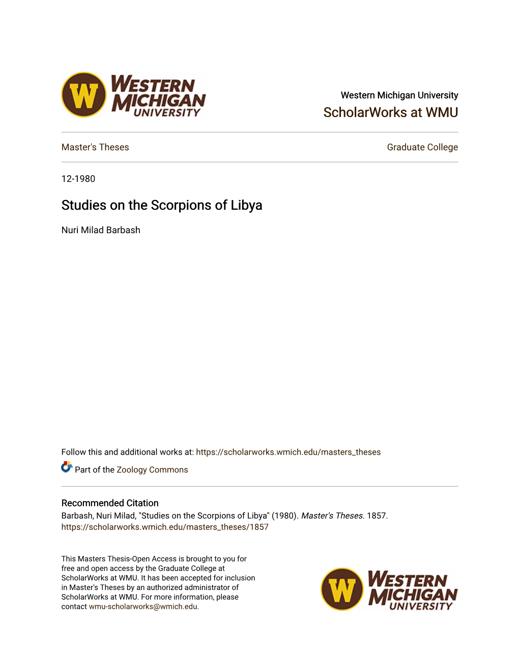 Studies on the Scorpions of Libya