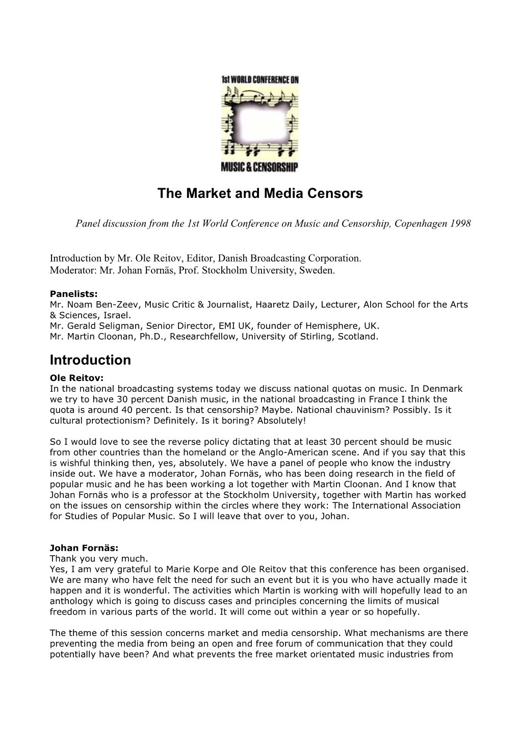 The Market and Media Censors