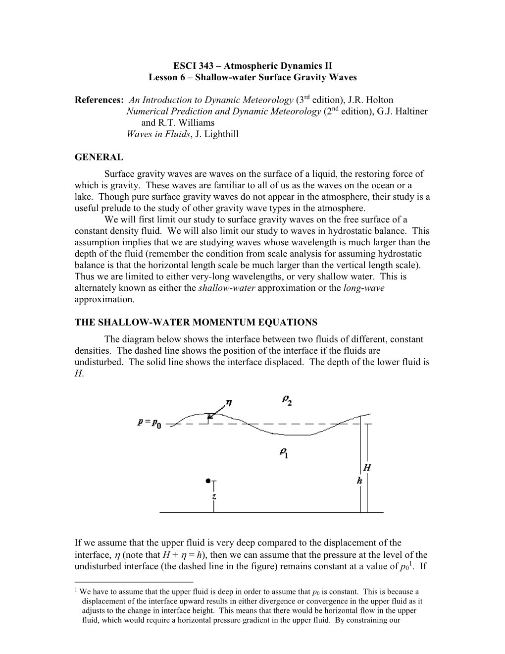 Shallow-Water Gravity Waves