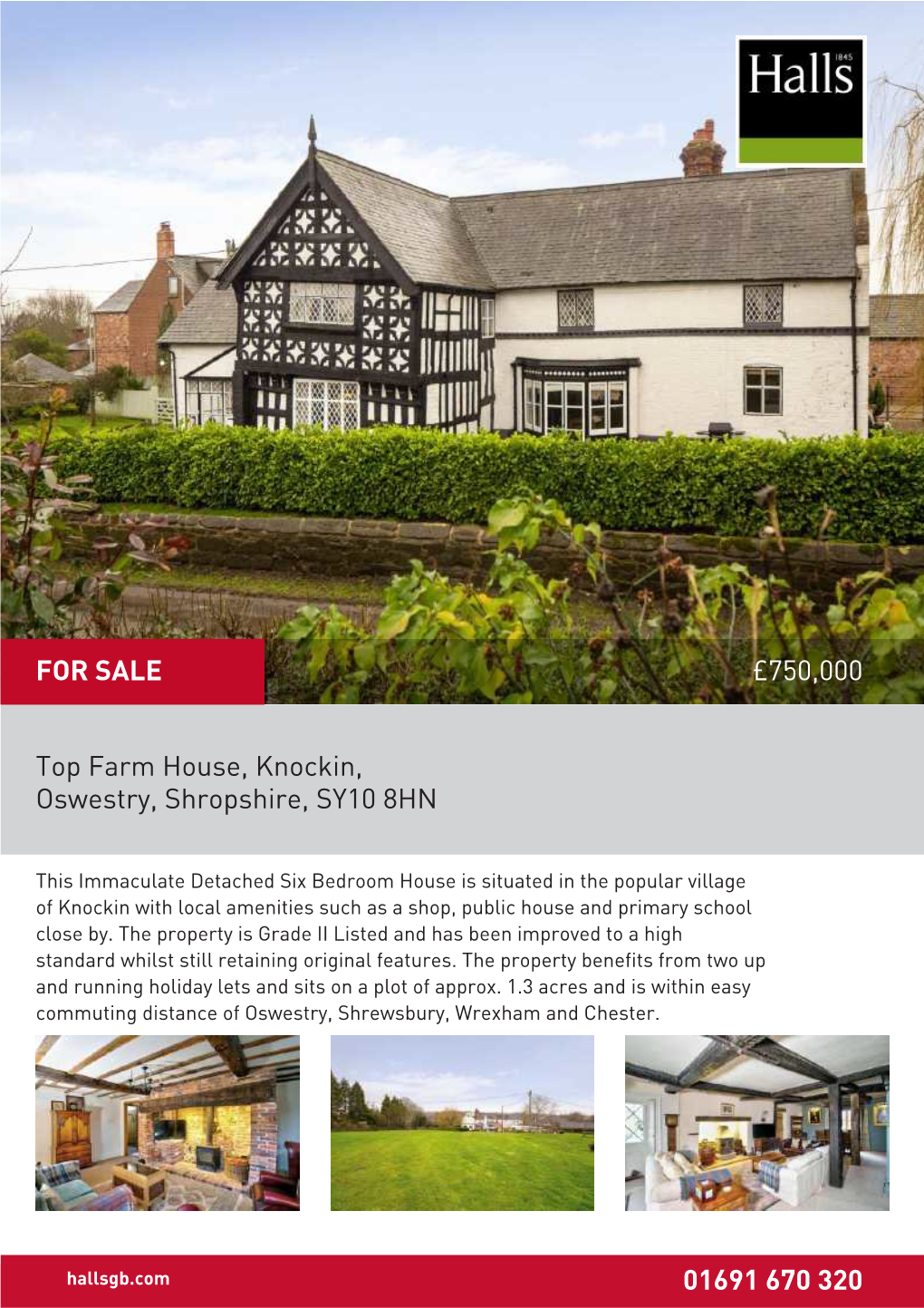 Top Farm House, Knockin, Oswestry, Shropshire, SY10 8HN 01691 670