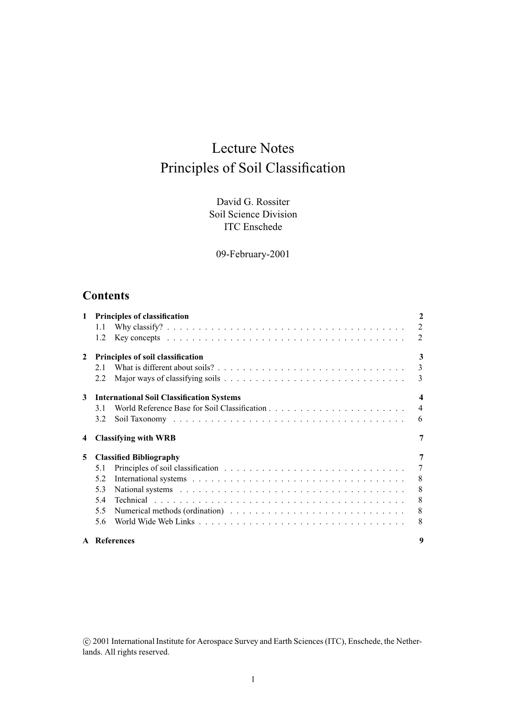 Lecture Notes Principles of Soil Classification