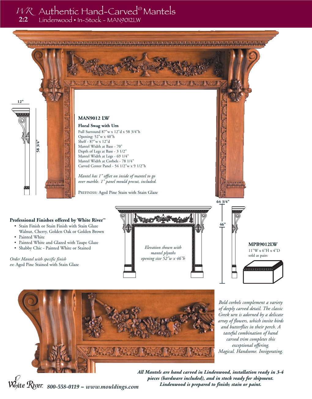 Authentic Hand-Carved® Mantels