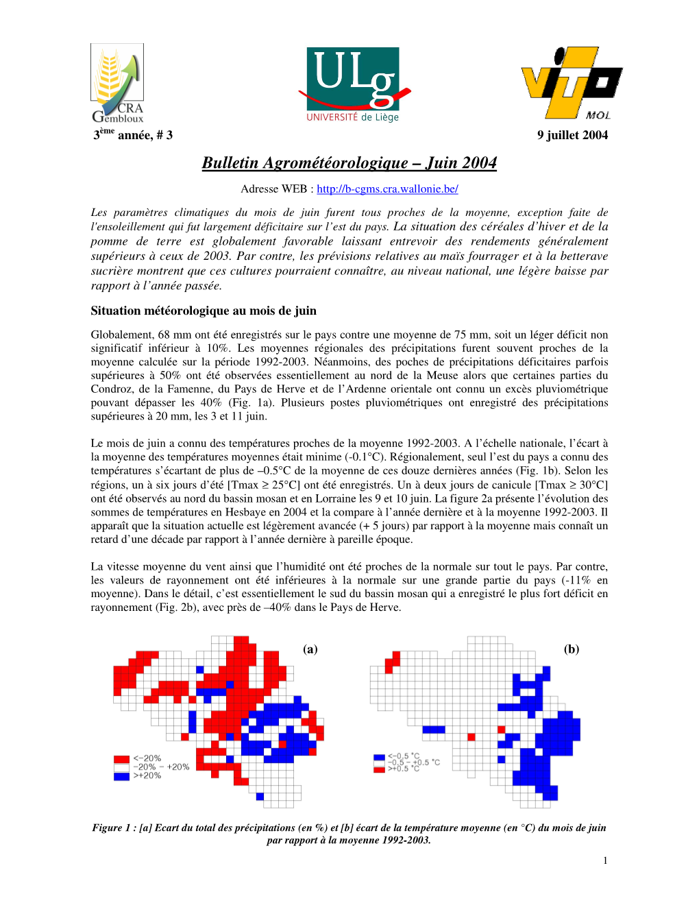 Bulletin Agrométéorologique – Juin 2004