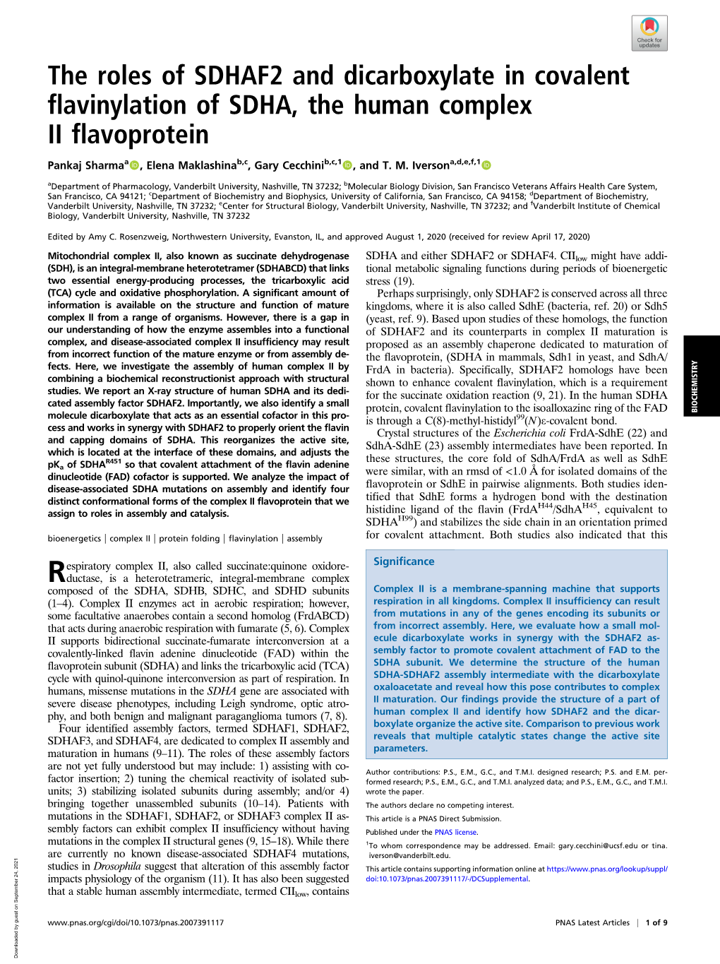 The Roles of SDHAF2 and Dicarboxylate in Covalent Flavinylation of SDHA, the Human Complex II Flavoprotein