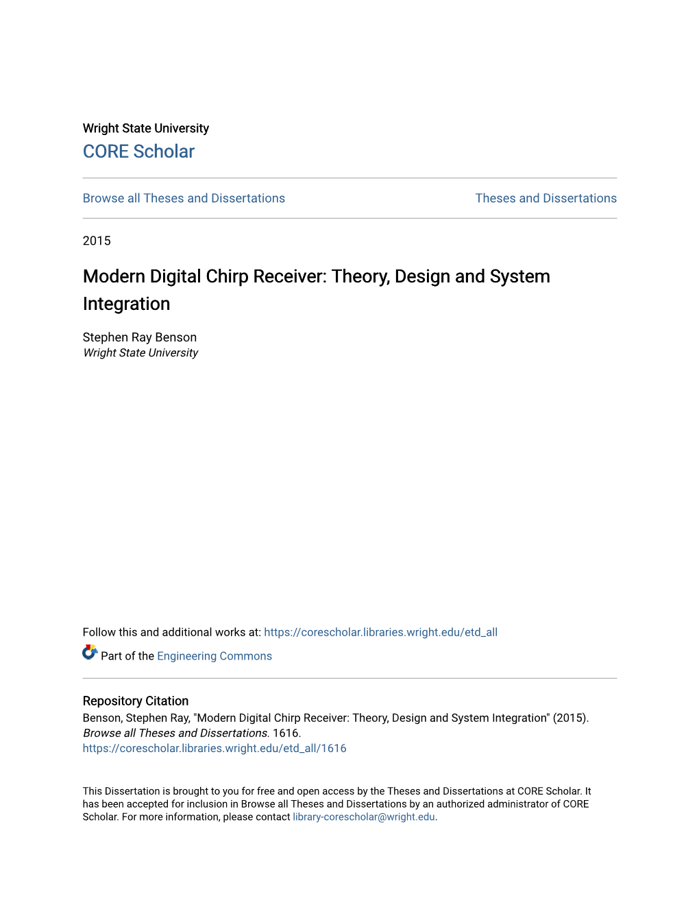 Modern Digital Chirp Receiver: Theory, Design and System Integration