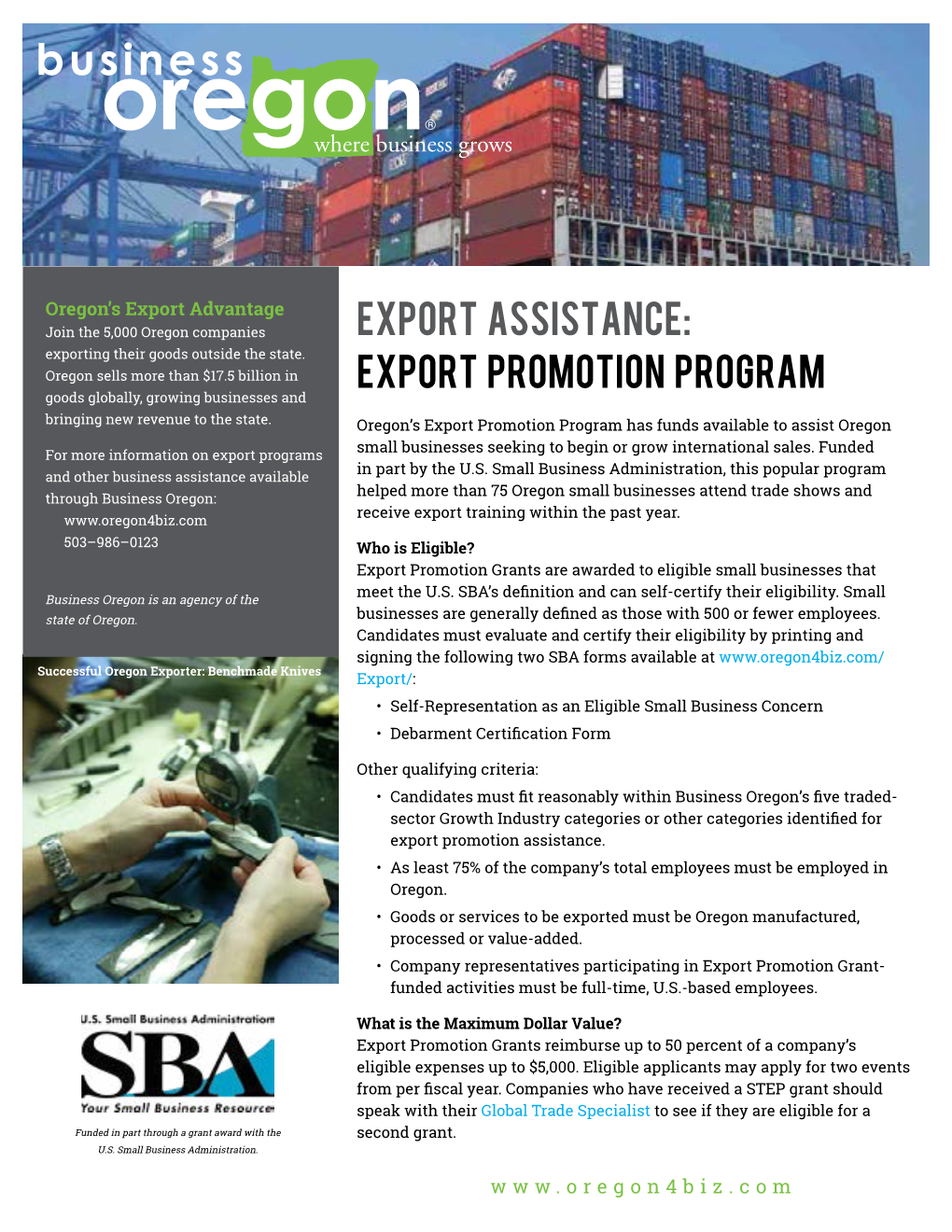 Export Assistance: Export Promotion Program