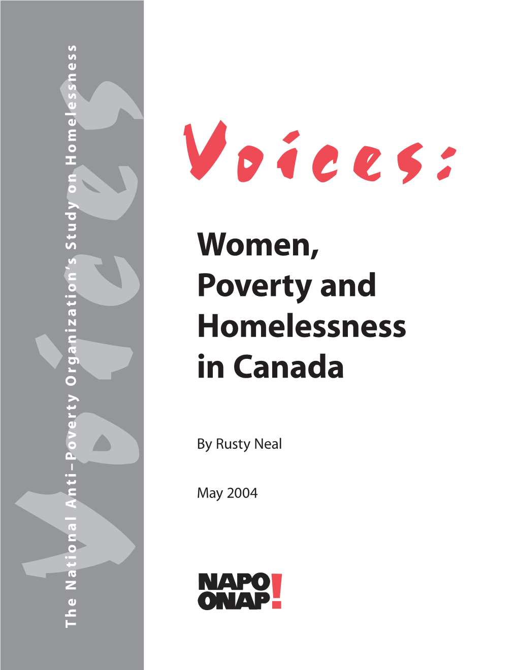 Women, Poverty and Homelessness in Canada