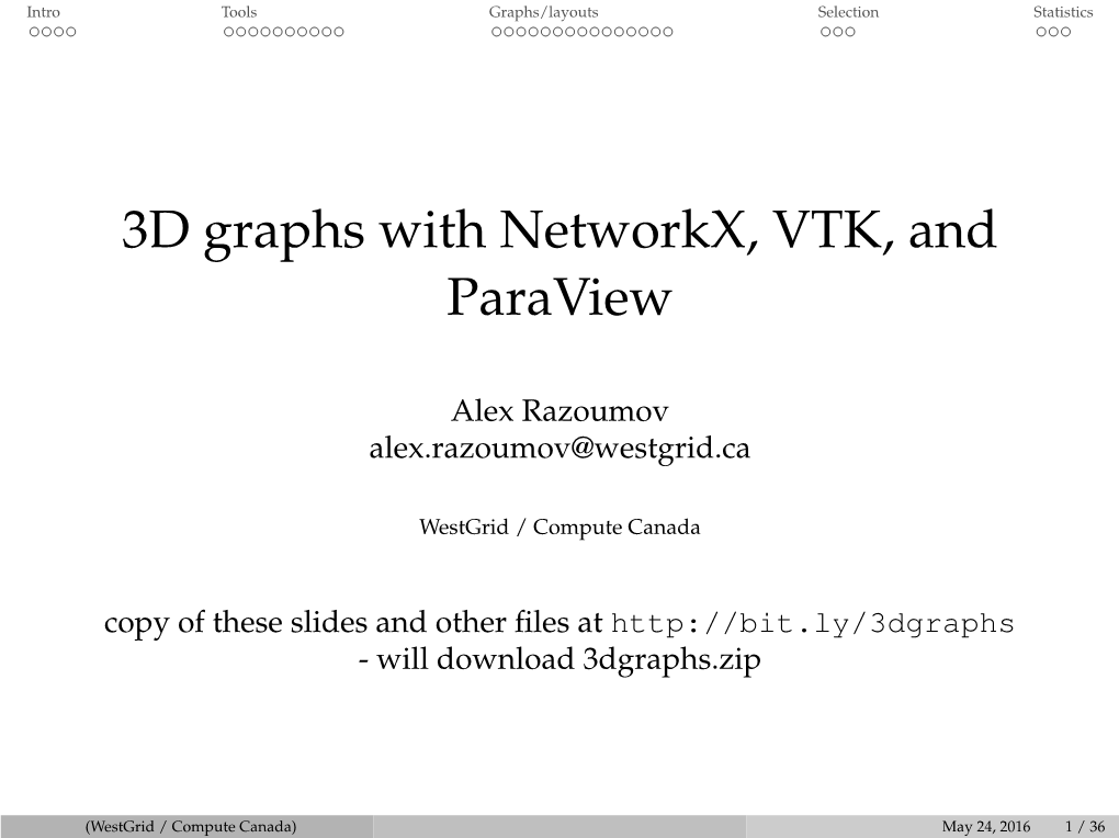 3D Graphs with Networkx, VTK, and Paraview