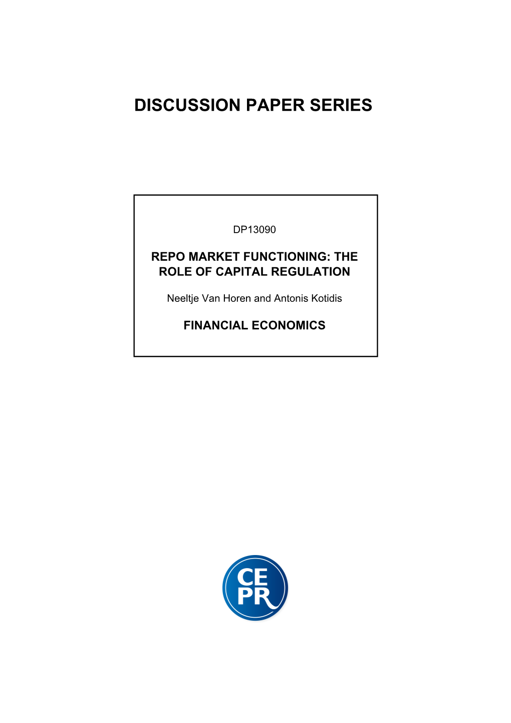 Repo Market Functioning: the Role of Capital Regulation