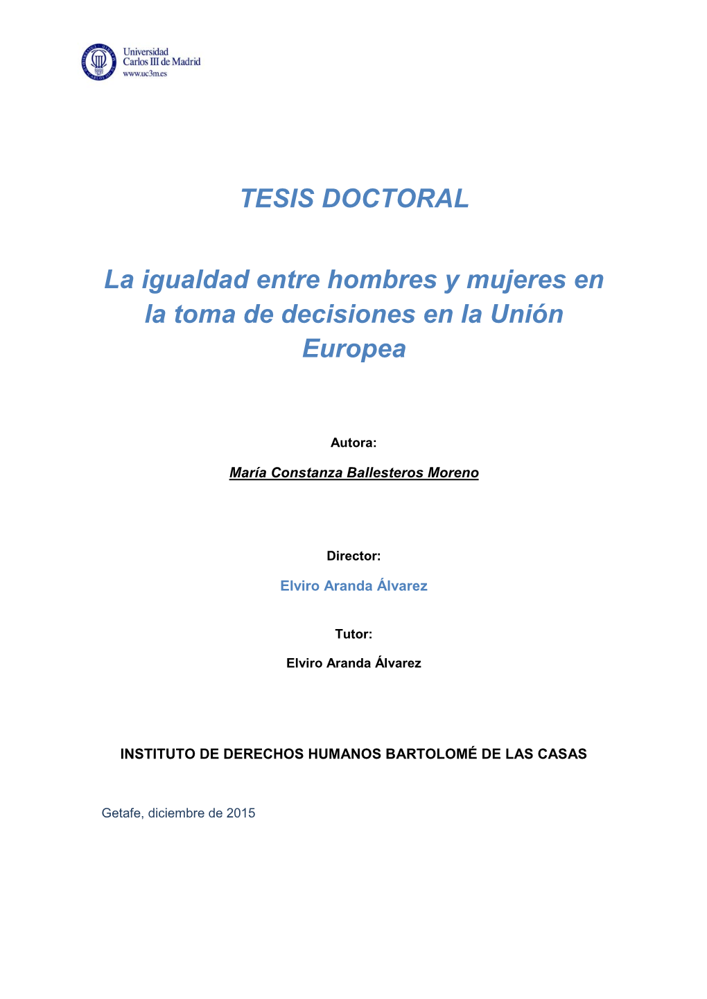 La Igualdad Entre Hombres Y Mujeres En La Toma De Decisiones En La Unión Europea