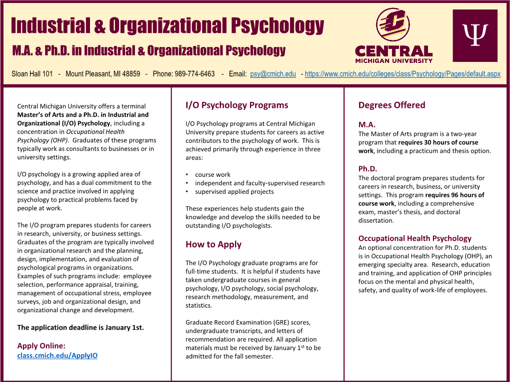 Industrial & Organizational Psychology