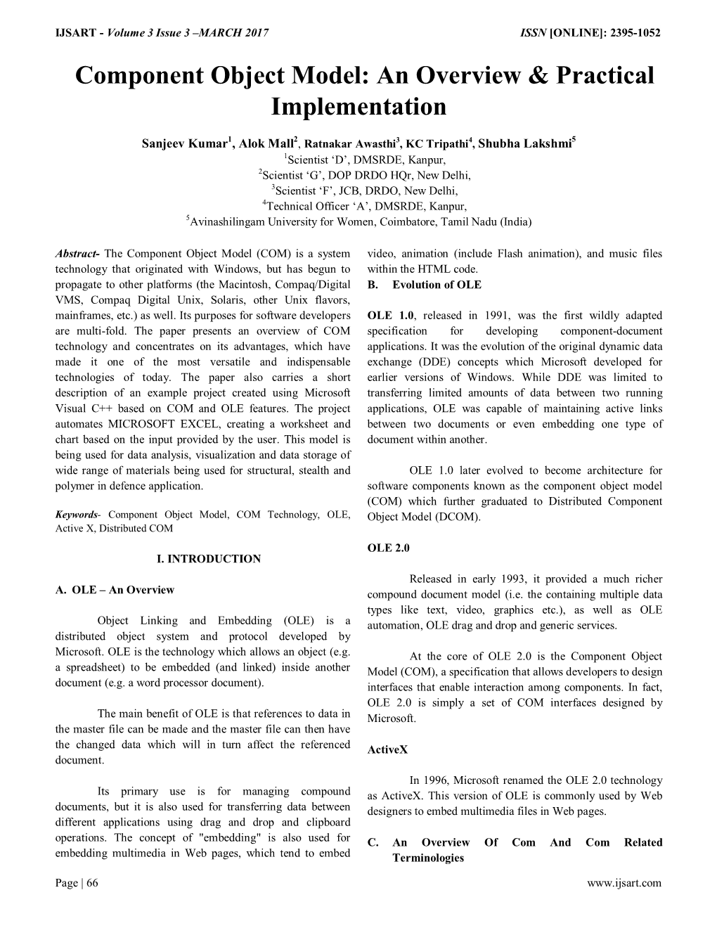 Component Object Model: an Overview & Practical Implementation