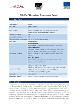 ERM 347 Household Assessment Report