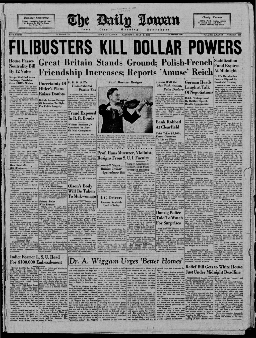 Daily Iowan (Iowa City, Iowa), 1939-07-01