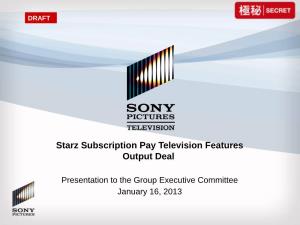 Starz Subscription Pay Television Features Output Deal