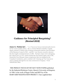 Guidance for Principled Bargaining* (Revised 2019)