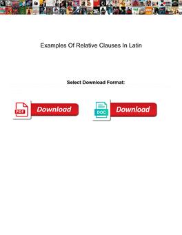 Examples of Relative Clauses in Latin